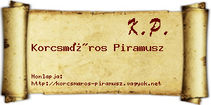 Korcsmáros Piramusz névjegykártya